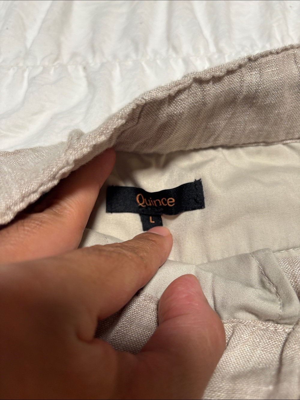 Quince Men's Linen Drawstring Pants - Taupe Beige - Picture 6 of 11